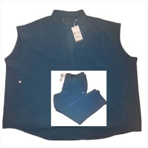 Figs scrub set Rafaela top yolo pant 3x Caribbean Blue plus size women's scrubs